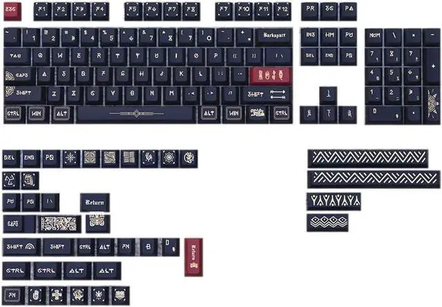 Main image of 142Key Ruins Keycaps Original Height Dye Sublimation Process Keycap for Mechanical Keyboards Switches Ancient Ruins Keycaps