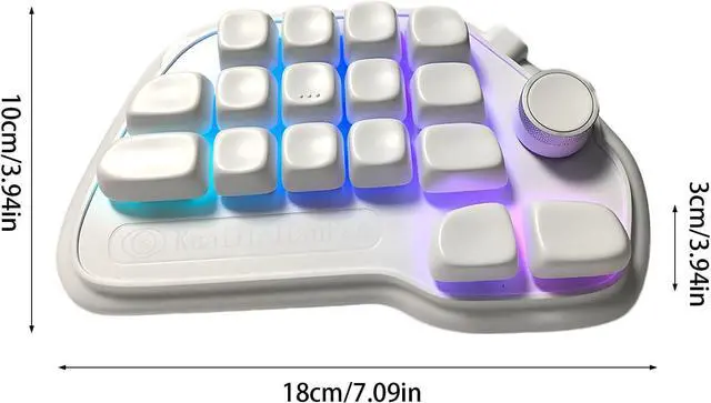 Alt view image 3 of 7 - Wireds USB Mechanical Number Pad 17 Key Hot Swappable with RGBs Backlight and PBTs Keycaps VIA Programmable for Laptop PC