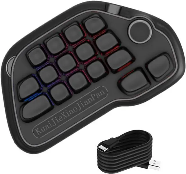 Alt view image 3 of 7 - CHENZILIN Mechanical Number Pad VIA Programmable 17 Key Hot Swappable USB Numeric Keypad with PBTs Keycaps and RGBs Backlit for La