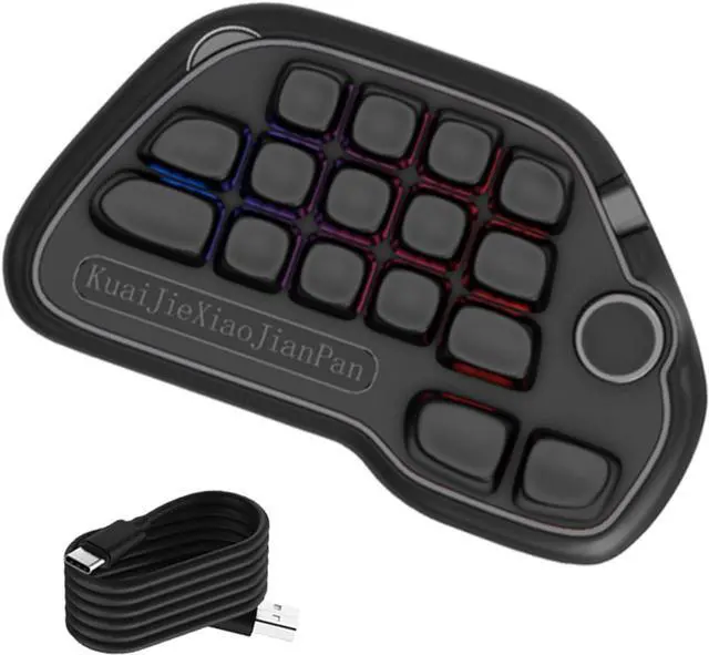 Alt view image 6 of 7 - RGBs Backlit 17 Key Mechanical Numpad with VIA Programmable Features Hot Swappable USB Numeric Keypad for Laptop PC Desktop