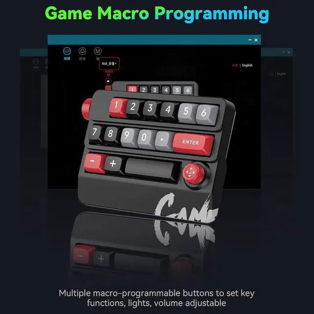 Alt view image 5 of 7 - SPONGL Small keypad,Control Mechanical Keyboard Backlit Hot Swappable Corded Game Keyboards Programmable