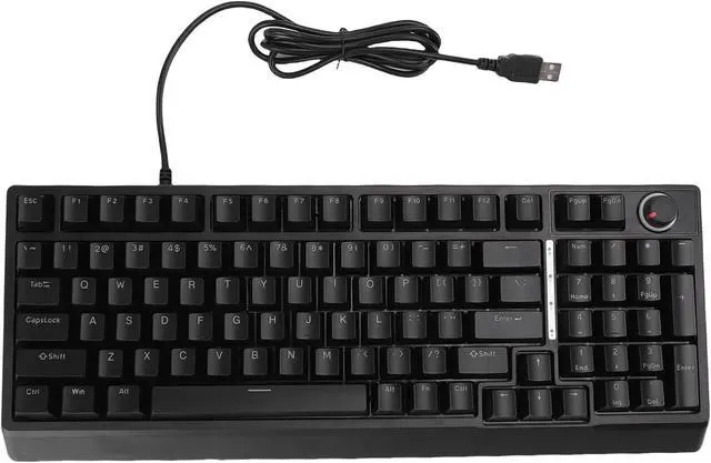 Main image of Yechiry Wired Small RGB Keyboard, 98 Keys Mechanical Feel Compact Gaming Keyboard with RGB Backlight Adjustable Stand Feet & Knob for PC, Gaming, Business, Work