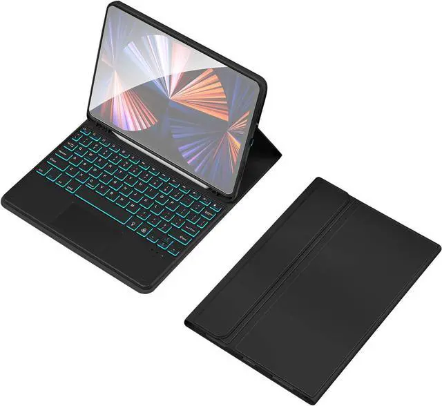 Main image of Wireless BT Backlit Keyboard with PU Leather Protecting Case for Compatible with iPad Air 4/iPad Air5/iPad Pro 11in 2018/iPad 11in 2020/2021/2022 USB Keypad