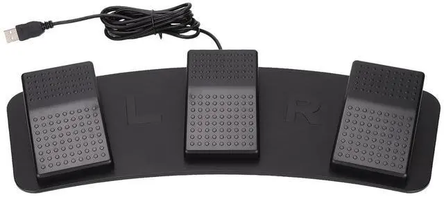 Main image of BONKZEBU USB Triple Foot Switch Pedal, Mouse, Keyboard, Gaming, String and Multimedia Functions with Wired USB Connection, Ergonomic Design for (Black)