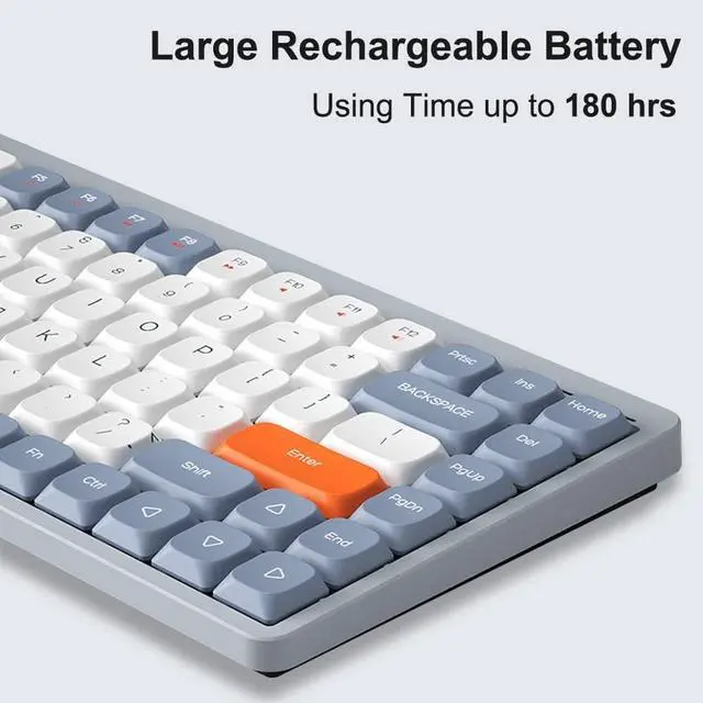 Alt view image 6 of 7 - Mechanical Keyboard 84 Keys +BT5.0+Type-C 3 Connections 75% Low Profile Layout Keyboards Light Effect Support -swappable r Laptop Phone OU Switches BE-BL -swappable