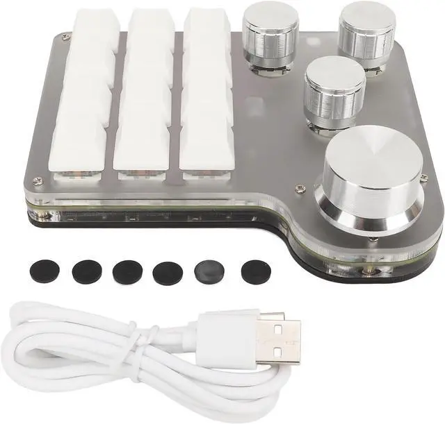 Main image of Blue Switch Keyboard USB C BT 2.4G Mini RGB Custom Keypad Industrial Console 5V 1A