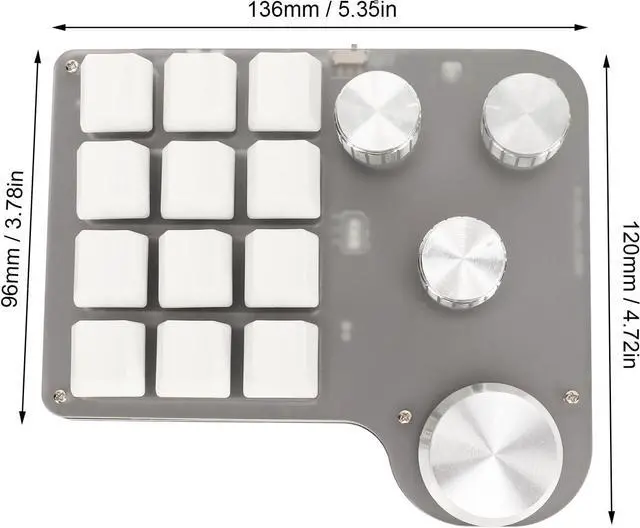 Alt view image 6 of 7 - Blue Switch Keyboard USB C BT 2.4G Mini RGB Custom Keypad Industrial Console 5V 1A