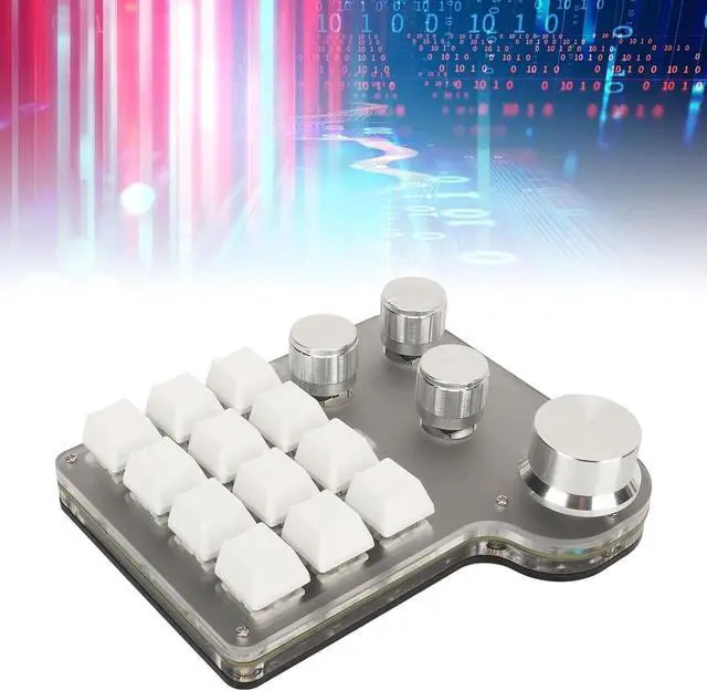 Alt view image 5 of 7 - Masyrt Custom RGB Keyboard, Blue Switch Keyboard USB C BT 2.4G Mini RGB Custom Keyboard Industrial Console 5V 1A