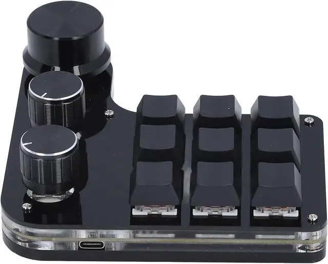 Main image of Mechanical Gaming Keyboard Programmable 9 Keys 3 Knobs Red Switch RGB LED Onboard Storage Wired Keypad for Gaming Office Music