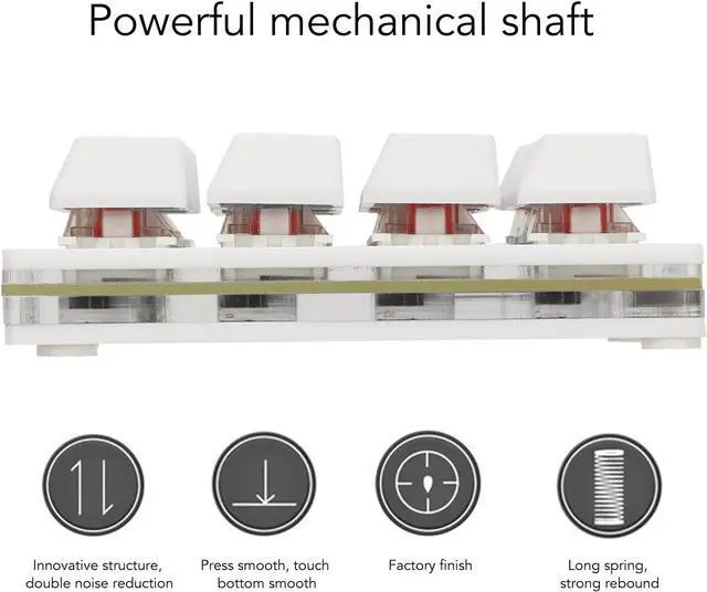 Alt view image 2 of 7 - 12 Key Mechanical Gaming Keyboard, One Handed USB Mini Macro LED Keypad, Hot Swappable Red Switch ABS White, Ergonomic Design for Windows OS X, Full Key Customization