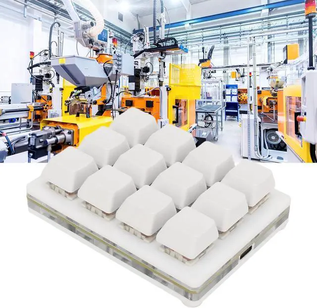 Alt view image 4 of 7 - 12 Key Mechanical Gaming Keyboard, One Handed USB Mini Macro LED Keypad, Hot Swappable Red Switch ABS White, Ergonomic Design for Windows OS X, Full Key Customization