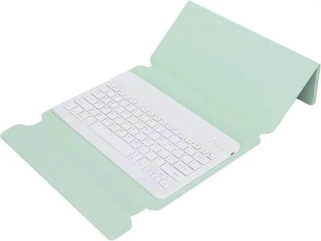 Alt view image 3 of 7 - Jectse Wireless Keyboard Durable Silent Operation for Pro 12.9 Inches, Accessories for Portable Ergonomic Computers for Travel or Commercial Activities (White square cap keyboard + green leather case)