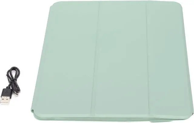 Alt view image 6 of 7 - Jectse Wireless Keyboard Durable Silent Operation for Pro 12.9 Inches, Accessories for Portable Ergonomic Computers for Travel or Commercial Activities (White square cap keyboard + green leather case)