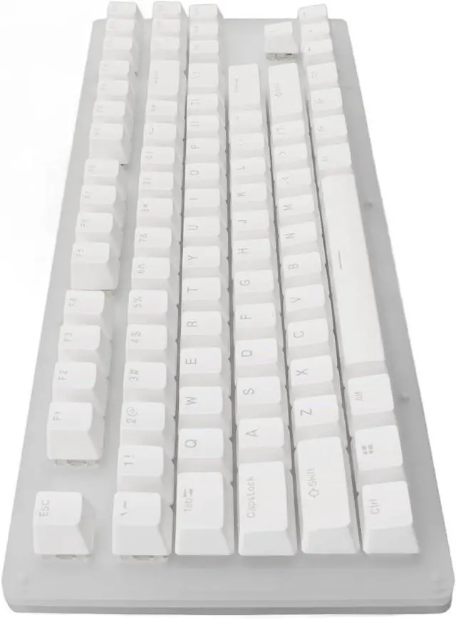 Alt view image 4 of 7 - AKLOSIPY 87 Keys Mechanical Keyboard with RGB Backlit Glass Panel, Plug and Play Wired Game Keyboard for PC and Laptop, Yellow Switch (Brown Switch)