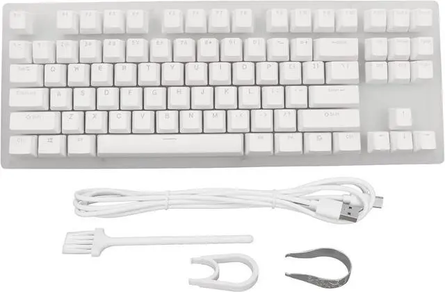 Alt view image 6 of 7 - AKLOSIPY 87 Keys Mechanical Keyboard with RGB Backlit Glass Panel, Plug and Play Wired Game Keyboard for PC and Laptop, Yellow Switch (Brown Switch)