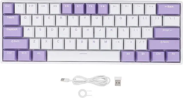 Alt view image 7 of 7 - Mechanical Gaming Keyboard, Cute Small Size RGB Backlight Long Lasting Battery, Quick Response Red Switch 2.4G 3.0 5.0 Type C Wired Hot Swappable, Double Layer Padding