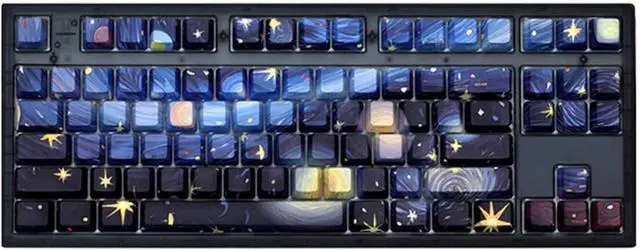 Main image of Starry Sky Keyboard, Wireless Mechanical Gaming Galaxy Side Engraved Keyboard, Starry Night Space Theme, Side-Lit Design, Dye Sublimation Pbt Keycaps, Pre-Lubed Linear Switches(Green Switch)