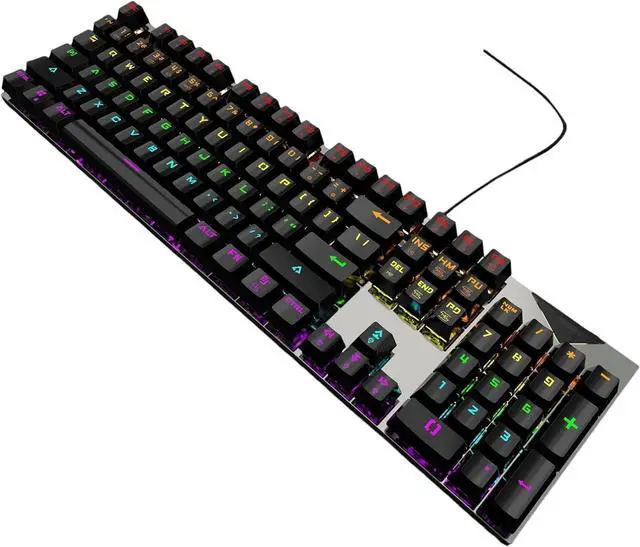 Alt view image 3 of 7 - Rdxanc RGBs Backlits Mechanical Gaming Keyboards with Blue Switches Thin Wireds Design for PC Gamers