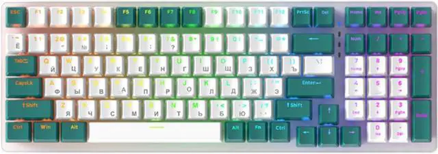 Main image of K3 Mechanical Keyboard 00 Keys Customised Gaming Office Gaming Computer Keyboard Full Key punc Multiple Light Effects Personalised keycaps Wired Keyboard Green Water Green Version red axis