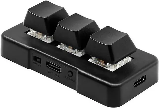 Main image of MK321-Pro 3-Key Customized Keyboard with Mechanical Blue Switch USB+2.4G+BT Connection for Office Game Multimedia Black