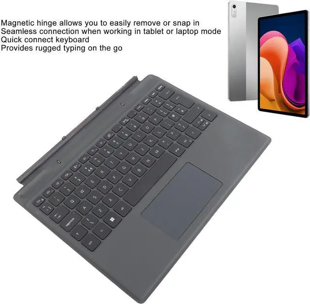 Alt view image 2 of 7 - Sorandy Detachable Travel Keyboard for Latitude 7320, Lightweight Portable Wireless Backlit Keyboard, with Touchpad, Seamless Connection, Spillproof, ABS, PU Leather, Black