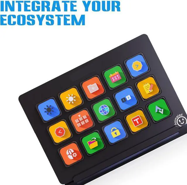 Alt view image 4 of 7 - Live Stream Command Centers 15Customizable Button Ai Keyboards Stream Controller for Mutiple Apps Content Creation Controller Deck