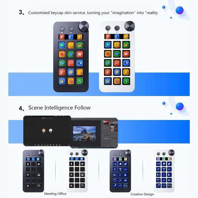 Alt view image 2 of 7 - StreamDeck Visual Keyboards LCD Button 15 Key Live Content Creation Controller Customs Button StreamDeck For PC
