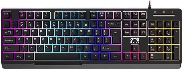 Main image of Daidai STK090 USB Wired Keyboard 04 Keys Office Gaming Ergonomic Keyboard with Mechanical Hand Feel xed Light Effect Black