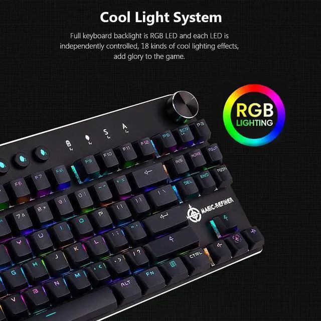 Alt view image 7 of 7 - MK1 Mechanical Gaming Keyboard Wired USB and 3.0 Backlight Switchable 87 Keys Gaming Keyboard r Computer Gamer