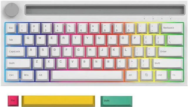 Alt view image 4 of 7 - K620T &Wired Dual-Mode Mechanical Keyboard 62 Keys Compact Gaming Office Mechanical Keyboard White (Switches)