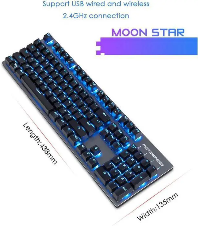Alt view image 3 of 7 - GK89 Hz/USB Wired Mechanical Keyboard with Blue Light 04Keys Gaming Keyboard r Gamer Blue