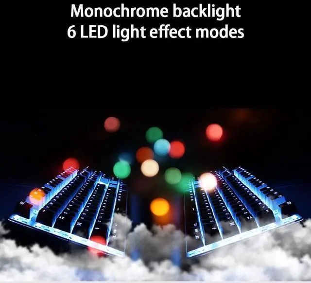 Alt view image 4 of 7 - GK89 Hz/USB Wired Mechanical Keyboard with Blue Light 04Keys Gaming Keyboard r Gamer Blue