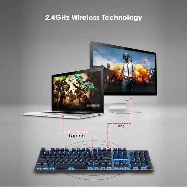 Alt view image 7 of 7 - GK89 Hz/USB Wired Mechanical Keyboard with Blue Light 04Keys Gaming Keyboard r Gamer Blue