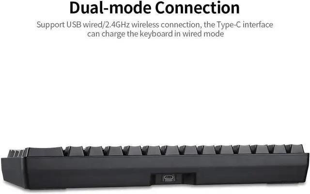 Alt view image 5 of 7 - 6 Keys Mechanical Keyboard USB Wired Dual Mode Mechanical Keyboard with Effect Keys Red Switches