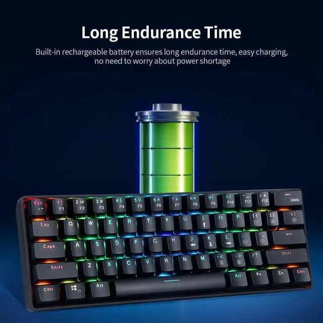 Alt view image 4 of 7 - 6 Keys Mechanical Keyboard USB Wired Dual Mode Mechanical Keyboard with Effect Keys Red Switches