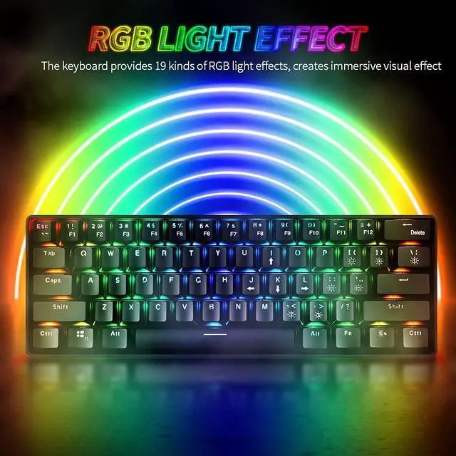 Alt view image 6 of 7 - 6 Keys Mechanical Keyboard USB Wired Dual Mode Mechanical Keyboard with Effect Keys Red Switches