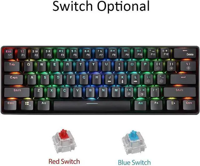 Alt view image 7 of 7 - 6 Keys Mechanical Keyboard USB Wired Dual Mode Mechanical Keyboard with Effect Keys Red Switches