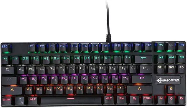 Main image of Mechanical Keyboard 87-Key Gaming Keyboard Blue Switch N-Key Rollover Keyboard with Russian and English Languages r Office and Game Use