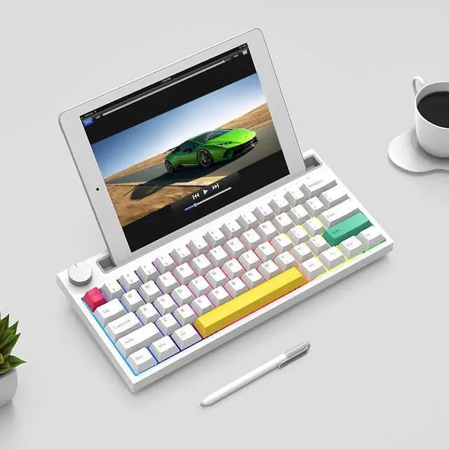 Alt view image 3 of 7 - K620T &Wired Dual-Mode Mechanical Keyboard 62 Keys Compact Gaming Office Mechanical Keyboard White (Switches)