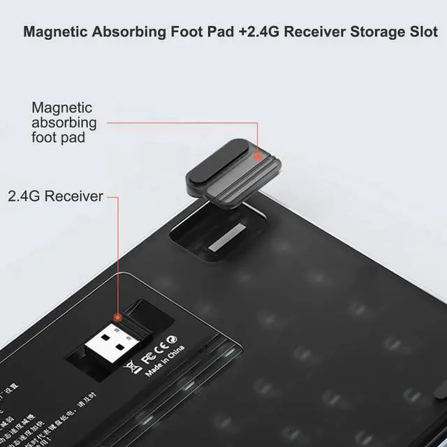 Alt view image 5 of 7 - Mechanical Keyboard 84 Keys +BT5.0+Type-C 3 Connections 75% Low Profile Layout Keyboards Light Effect Support -swappable r Laptop Phone OU Switches BE-BL -swappable