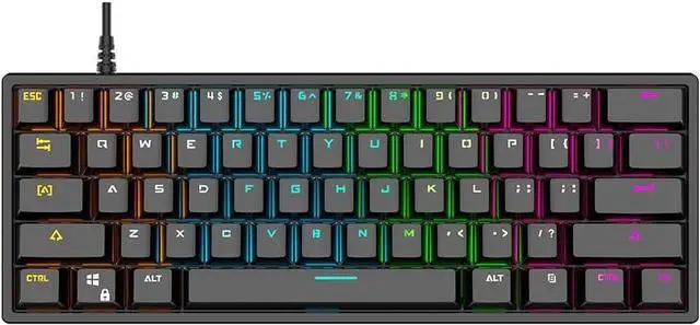 Main image of Mechanical Keyboard 61-Key Gaming Keyboard Blue Switches and Compact Design Various Backlit Ergonomic Design r OS Li and