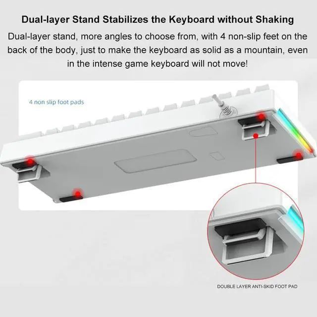 Alt view image 4 of 7 - Mechanical Keyboard 61-Key Gaming Keyboard Blue Switches and Compact Design Various Backlit Ergonomic Design r OS Li and
