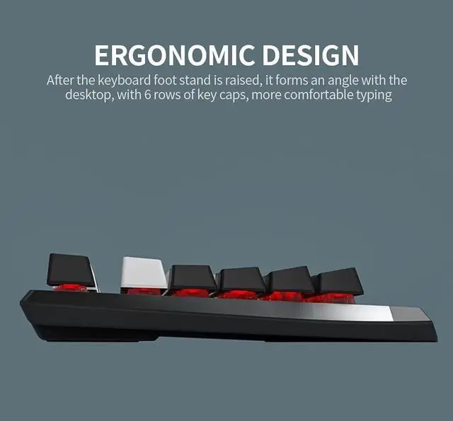 Alt view image 6 of 7 - CK73 Wired Mechanical Keyboard 87 Keys Gaming Keyboard Ergonomic Keyboard with P Keycap Gateron Red Switches