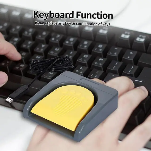 Alt view image 6 of 7 - USB Single Foot Switch Game Control, One Key Customized Computer Keyboard Action Pedal, Push to Talk Foot Pedal Pc, USB Foot Pedal for Gamers and Gaming Enthusiasts (Grey)