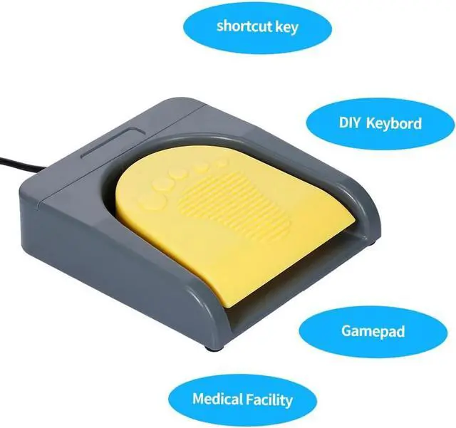 Alt view image 7 of 7 - USB Single Foot Switch Game Control, One Key Customized Computer Keyboard Action Pedal, Push to Talk Foot Pedal Pc, USB Foot Pedal for Gamers and Gaming Enthusiasts (Grey)