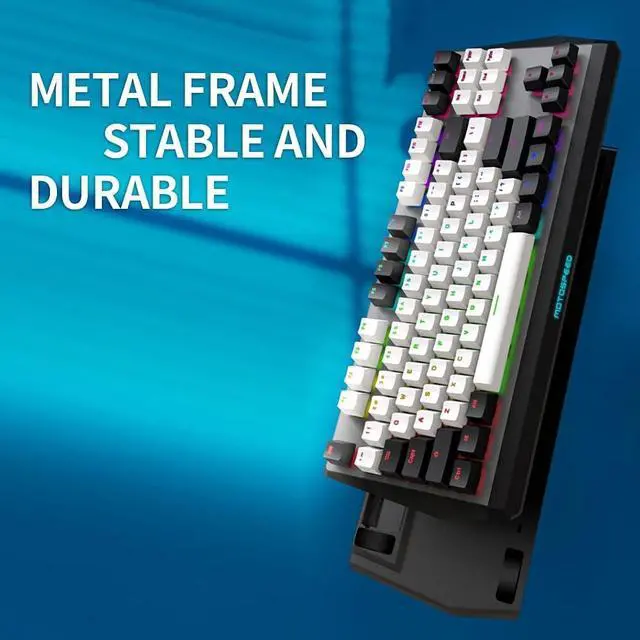 Alt view image 4 of 7 - CK73 Wired Mechanical Keyboard 87 Keys Gaming Keyboard Ergonomic Keyboard with P Keycap Gateron Red Switches