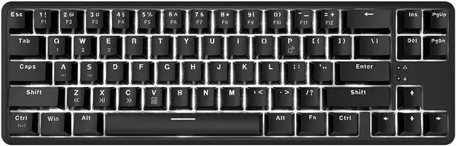 Main image of K680T Wired& Dual-Mode Mechanical Keyboard 68 Keys Compact White Backlight Mechanical Keyboard Black with Blue Switches