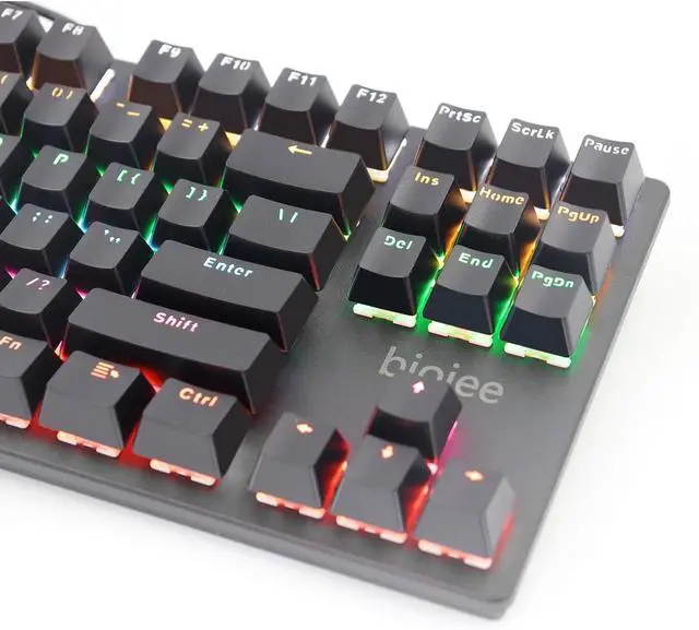 Alt view image 2 of 7 - biojee Wired 87-Key Mechanical Gaming Keyboard Backlit Keyboard r PC Laptop r Game and Office