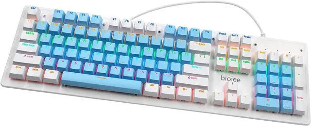 Main image of biojee Wired 104-Key Real Mechanical Gaming Keyboard Rainbow Backlit Keyboard for PC Laptop for Game and Office