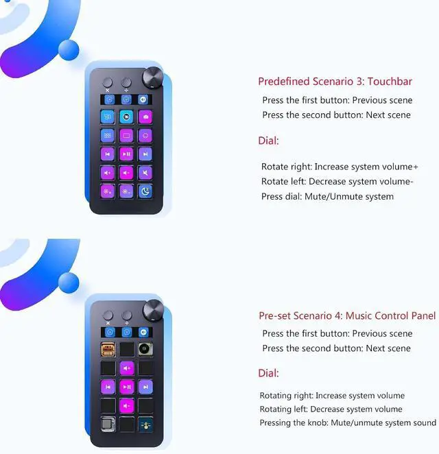 Alt view image 3 of 7 - StreamDeck Visual Keyboards LCD Button 15 Key Live Content Creation Controller Customs Button StreamDeck For PC